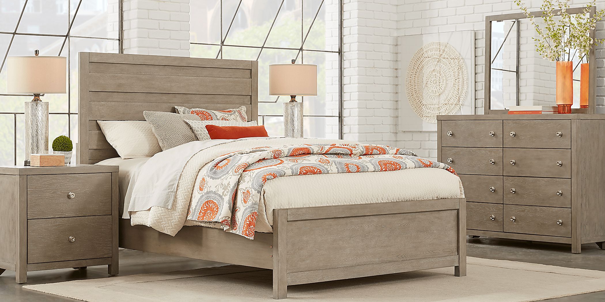 Rooms To Go Barringer Place Gray 3 Pc Queen Panel Bed